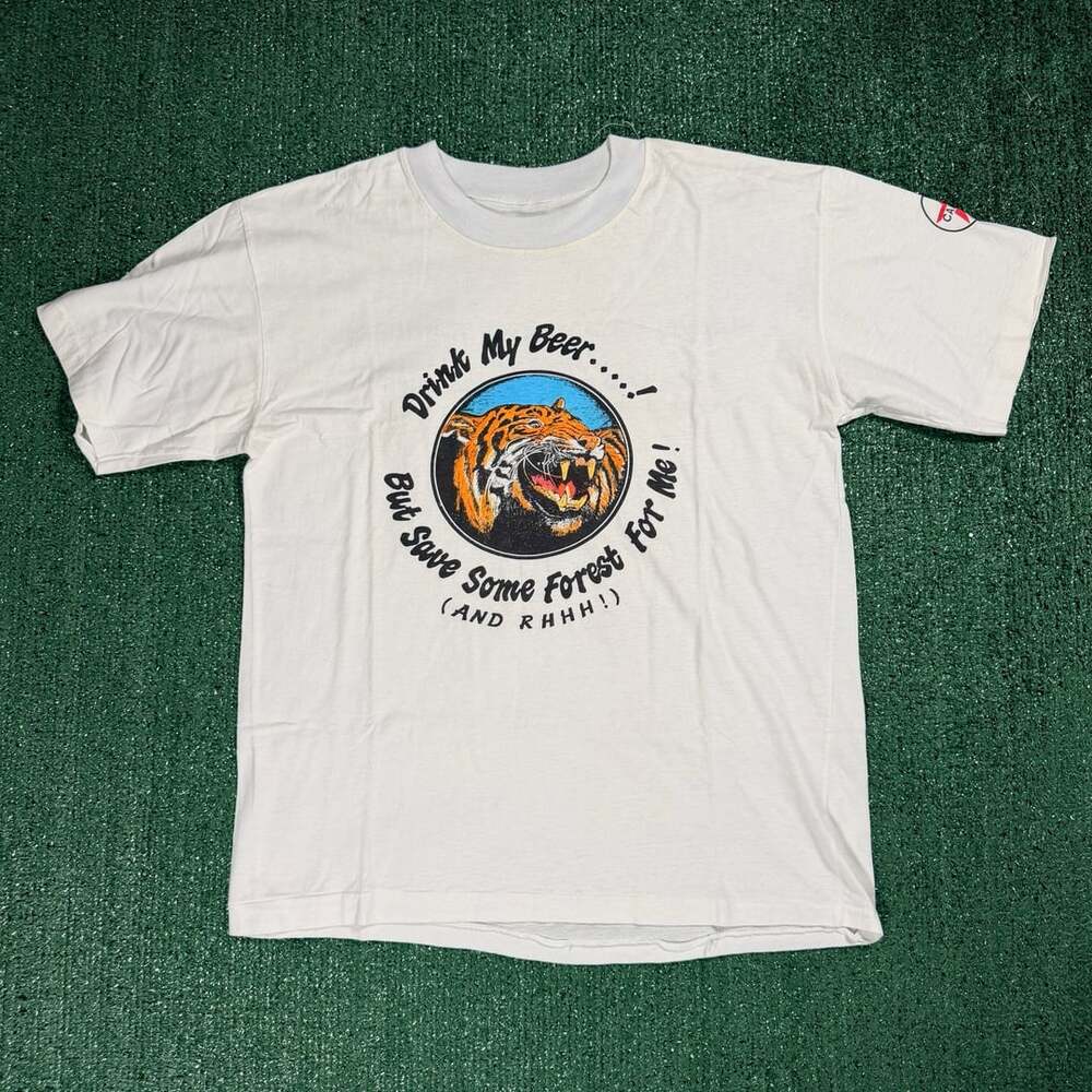 Vintage 1989 Rumbai Hash House Sumatra Caltex Tiger Promo T-Shirt Medium